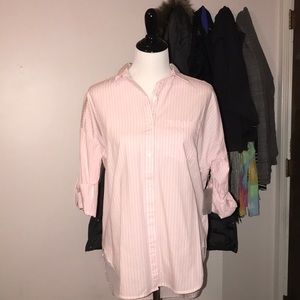 Pink/White Striped Button Down